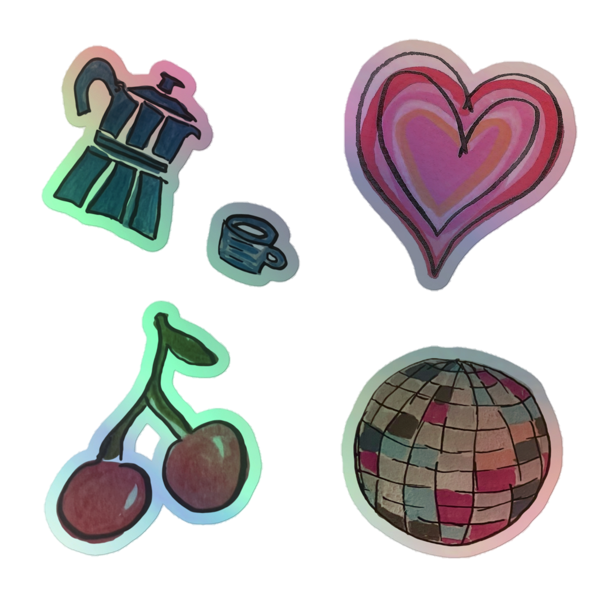 Holographic Sticker Sheet Pack of 4