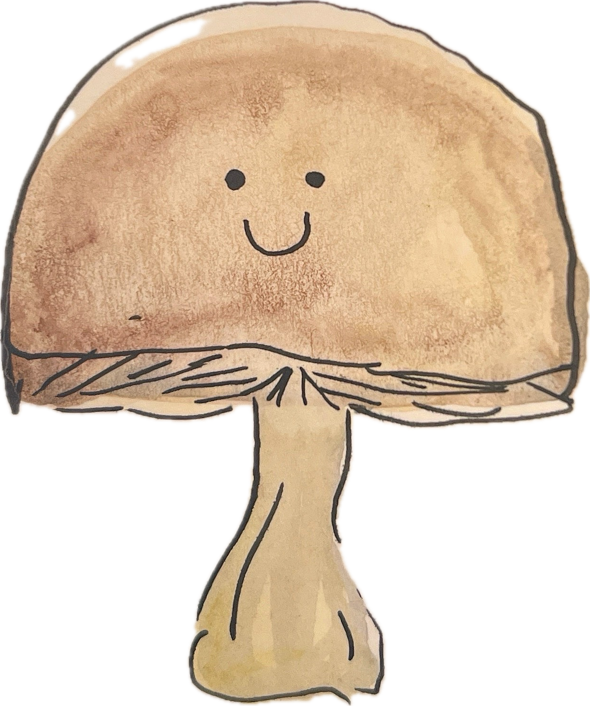 Mushroom Hand Painted Die Cut Sticker